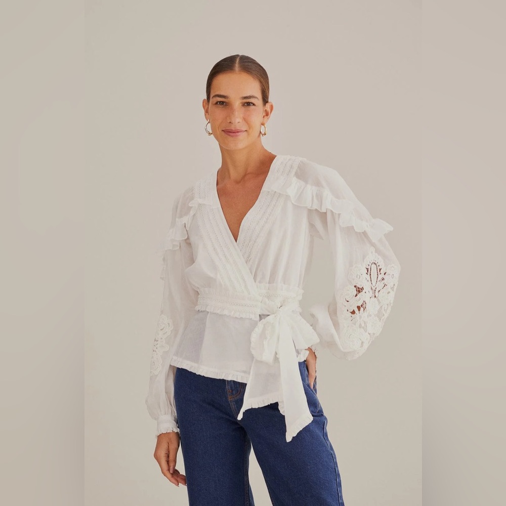 Farm Rio Voile wrap top